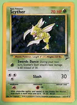 Pokemon TCG Scyther 017/130 Base Set 2 Near Mint NO PLAY - Image 1