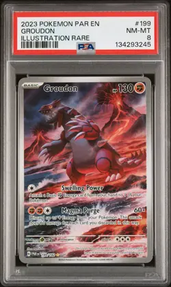 Groudon 199 Pokemon Par En-Paradox Rift NM PSA 8 - Image 1