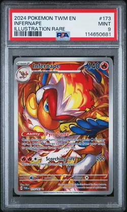 Infernape 173 Illustration Rare Pokemon Twm En-Twilight Masquerade NM PSA 9 - Image 1