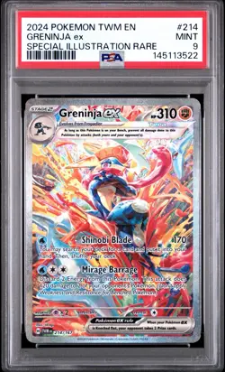 Pokemon TCG Greninja ex Twilight Masquerade SIR 214/167 PSA MINT 9 - Image 1