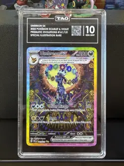 Pokemon Umbreon Ex Prismatic Evolutions #161 SIR TAG 10 (score 969!!!) - Image 1