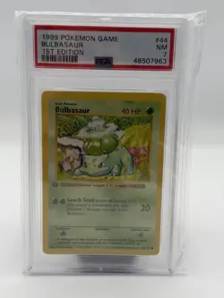 Pokemon TCG Bulbasaur Base Set Shadowless 1st Edition PSA 7 44/102 English - Image 1