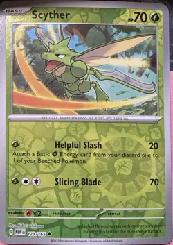 Scyther 123/165 Uncommon 151 Pokemon Reverse Holo NM/M - Image 1