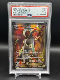 PSA 9 Houndoom EX Full Art 153/162 XY Breakthrough Pokemon English Mint - Image 1