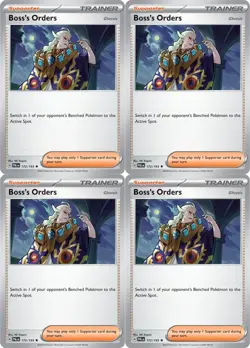 Pokemon Paldea Evolved #172 Boss’s Orders Trainer Playset x4 NM (English) - Image 1