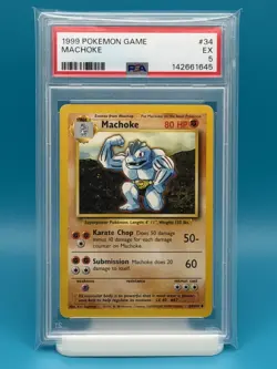 PSA 5 - 1999 POKEMON GAME MACHOKE (BASE SET) - Image 1