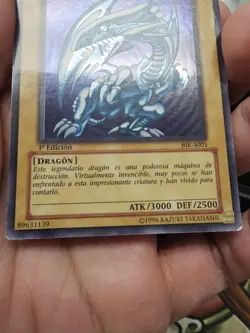 Yugioh Blue-Eyes White Dragon 1st Edition BIK-S001 Spanish SDK Heavily Played - Image 4