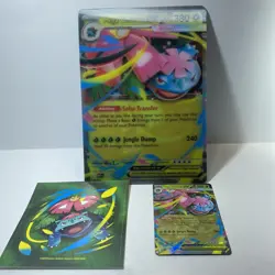 Pokemon TCG Mega Venusaur ex #013 Black Star Jumbo Card, Promo Card, And Sticker - Image 1