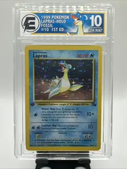 Lapras 1999 Fossil 1st Edition 10/62 Holo Pokemon Card EGC 10 - Image 1