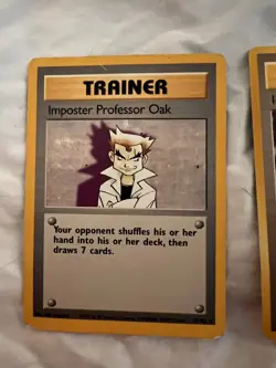 Set Of Two Imposter Professor Oak Pokemon Trainer Cards, English And Japanese - Image 2