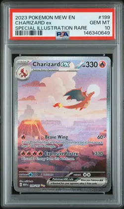 2023 POKEMON MEW EN-151 SPECIAL ILLUSTRATION RARE #199 CHARIZARD EX PSA 10 - Image 1