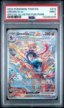 2024 POKEMON TWM EN-TWILIGHT MASQUERADE #214 GRENINJA EX PSA 9 - Image 1
