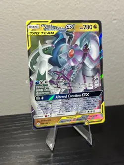 Pokemon Arceus & Dialga & Palkia GX Ultra Rare 156/236 Cosmic Eclipse Holo 280 … - Image 2