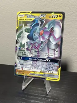 Pokemon Arceus & Dialga & Palkia GX Ultra Rare 156/236 Cosmic Eclipse Holo 280 … - Image 3