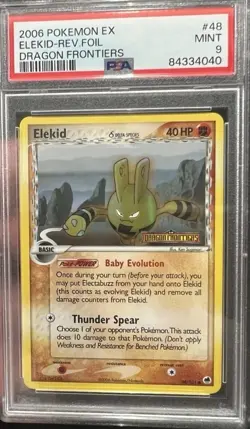 PSA 9 MINT 2006 Pokemon EX Dragon Frontiers Elekid Stamped Reverse Holo 48/101 - Image 1