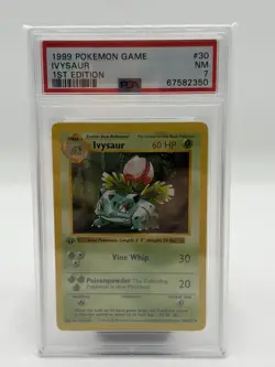 Pokemon TCG Ivysaur Base Set Shadowless 1st Edition PSA 7 30/102 English - Image 1