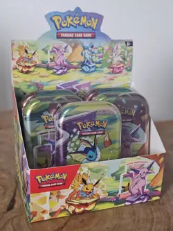 Pokemon TCG - Prismatic Evolutions - Mini Tins QTY 5 Factory Sealed w/ Display! - Image 1