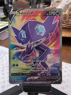 Pokemon Sableye V (Full Art) 194/202 Swsh01: Sword & Shield Holo NM - Image 1