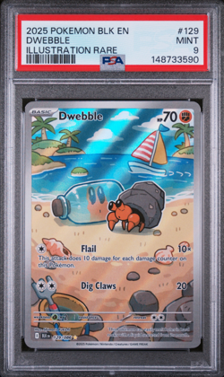 Pokemon TCG 2025 Dwebble 129/086 Sv: Black Bolt Holo Pokemon PSA 9 - Image 1
