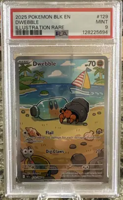 2025 POKEMON BLK EN-BLACK BOLT ILLUSTRATION RARE #129 DWEBBLE PSA 9 - Image 1