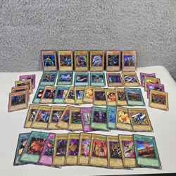Yugioh Trading Cards Vintage Lot Of 50 Blue Eyes White Dragon Dark Magician 1996 - Image 1