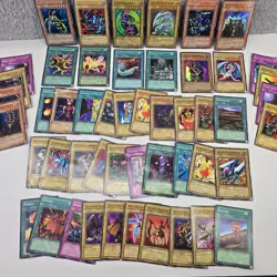 Yugioh Trading Cards Vintage Lot Of 50 Blue Eyes White Dragon Dark Magician 1996 - Image 2