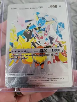 Eevee Sisters & Pikachu GX Silver Foil Fan Art Vinyl Collector Pokemon Card - Image 5