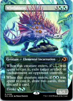 Wistfulness (Borderless) 296 Lorwyn Eclipsed NM FOIL MTG - Image 1