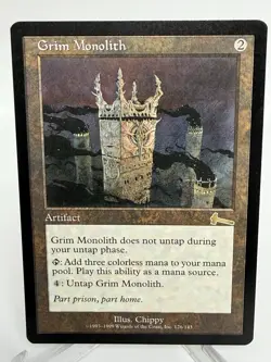 Magic The Gathering MTG Grim Monolith Artifact Urza's Legacy Rare 126 1999 - Image 1