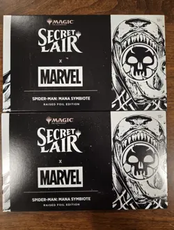 2pk- MTG Spiderman Mana Symbiote Raised Foil Edition Secret Lair Sealed - Image 1