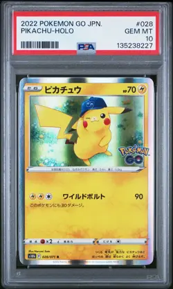 2022 POKEMON GO JPN #028 PIKACHU-HOLO PSA 10 - Image 1