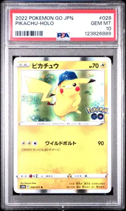 2022 POKEMON GO JPN #028 PIKACHU-HOLO PSA 10 - Image 1