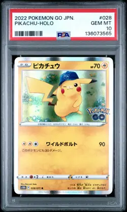 2022 POKEMON GO JPN #028 PIKACHU-HOLO PSA 10 - Image 1
