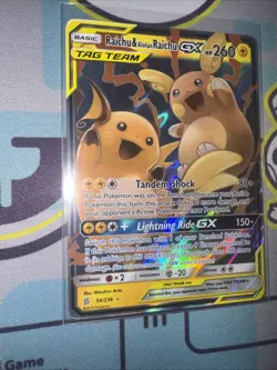 2019 Pokemon SM Unified Minds Raichu Alolan Tag Team Full Art #54/236 English - Image 4