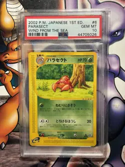 2002 Japanese Pokemon ~ Wind from the Sea 1st Edition ~ Parasect #6 ~ PSA 10 - Image 1
