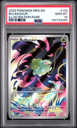 2025 POKEMON MEG EN-MEGA EVOLUTION ILLUSTRATION RARE #133 BULBASAUR PSA 10 - Image 1