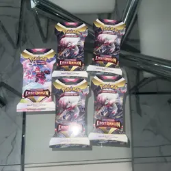 Pokemon "Lost Origin" Sealed Sleeved Booster 5 Pack Lot - Image 1