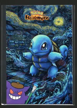 POKEMON HALLOWEEN * SQUIRTLE* HOLO- Van Gogh Inspired - Image 1