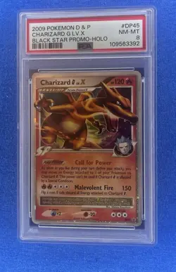 2009 POKEMON DIAMOND & PEARL BLACK STAR PROMO HOLO #DP45 CHARIZARD G LV.X PSA 8 - Image 1
