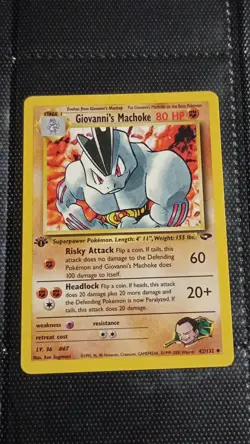 Pokemon Giovanni's Machoke 1st Edition 42/132 Gym Challenge 80 HP English - Image 1