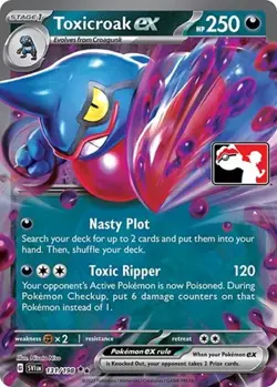 1x Toxicroak ex (#131/198) - Holofoil NM Eng Pokemon - Prize Pack Series - Image 1
