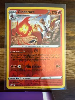 Cinderace 034/202 Holo Rare Sword & Shield Pokemon Reverse Holo Near Mint - Image 1