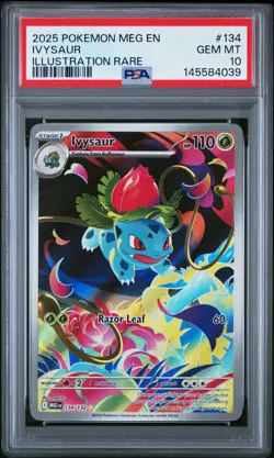 2025 POKEMON MEG EN-MEGA EVOLUTION ILLUSTRATION RARE #134 IVYSAUR PSA 10 - Image 1