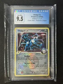 2009 Pokemon Platinum Dialga G 7/127 Crosshatch Holo League Promo CGC 9.5 GEM - Image 1