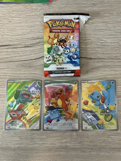 Pokemon First Partners Illustration - Gen 1 Set Bulbasaur, Charmander, Squirtle - Image 1