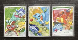 Pokemon 30th Anniversary Charmander Squirtle Bulbasaur First Partners Cards - Image 1