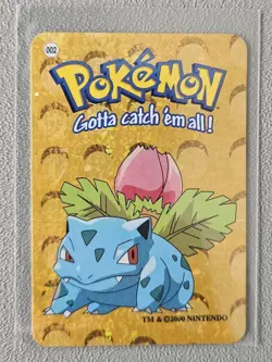 Ivysaur #002 2000 Pokemon Vending Prism Holo Sticker Card - Image 1