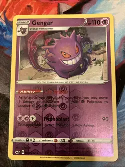 Gengar 085/202 Reverse Holo Foil Pokemon TCG Sword & Shield Card Near Mint NM - Image 1