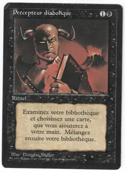►Magic-Style◄ MTG Demonic Tutor - French Revised FBB Played/Poor (lightly inked) - Image 1