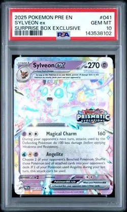 Pokemon Sylveon EX TCG Card Prismatic Stamped Promo Surprise Box 041/131 PSA 10 - Image 1